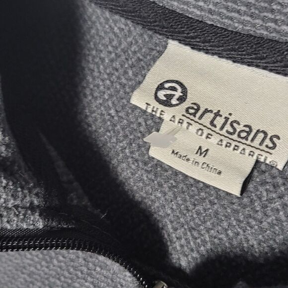 Artisans Mens Gray 1/2 Zip Fleece Pullover Long Sleeve Sweater Size M - Picture 4 of 11